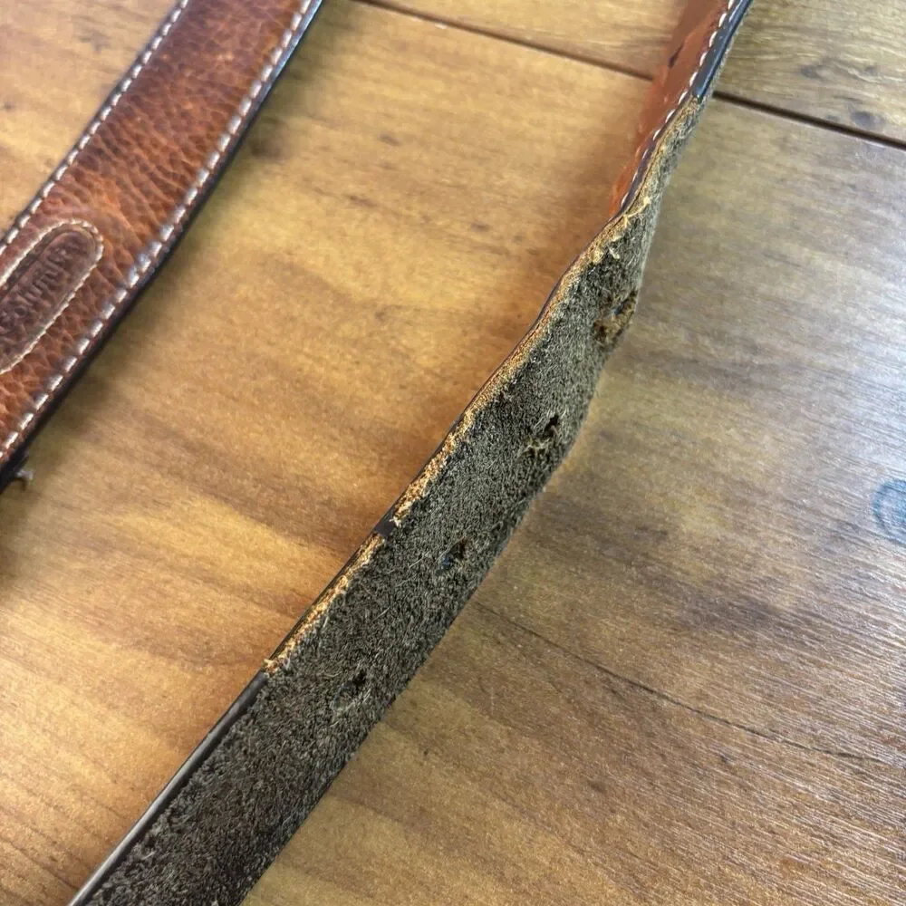 Columbia Brown Genuine Leather Belt - Silver Tone Buckle Men's Size 48